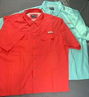 Lot of 2 Men’s Size 3XL Bimini Bay Outfitters Fishing Shirts Blue & Red